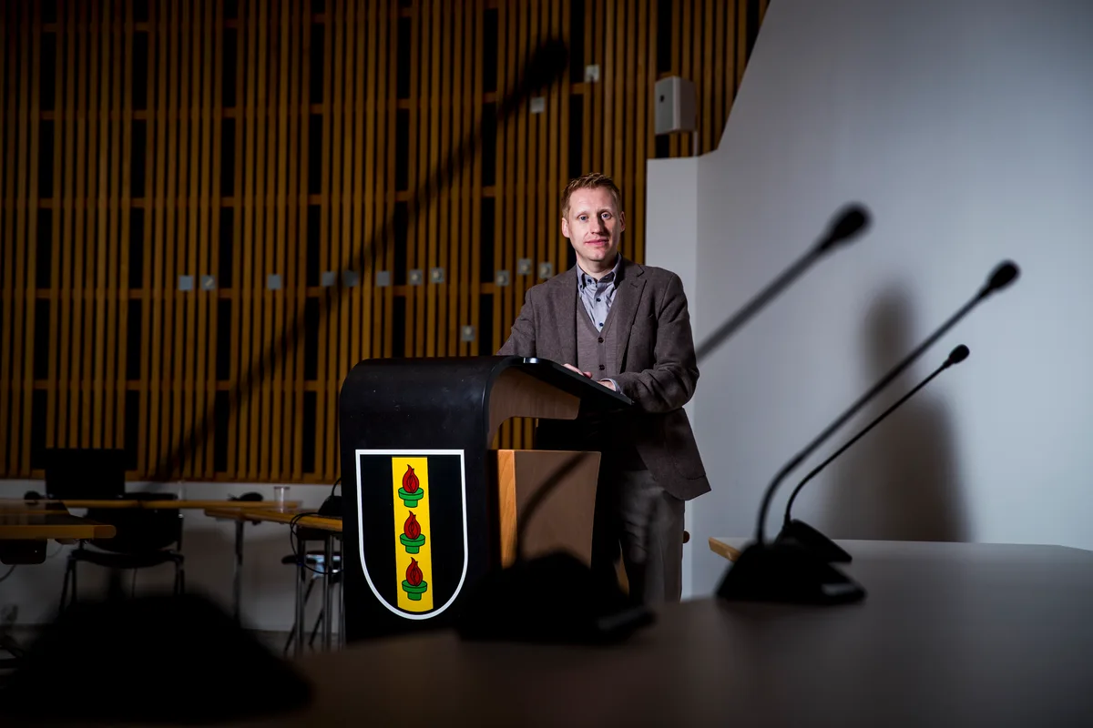 Abtretender Ratssekretär Michael Strebel im Parlamentssaal.